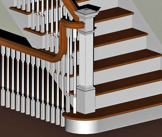 <b>Stair Landing</b><span><br /> Designed by <b>Rufus Cooke</b> • Created in Ashlar-Vellum CAD & 3D Modeling Software</span>