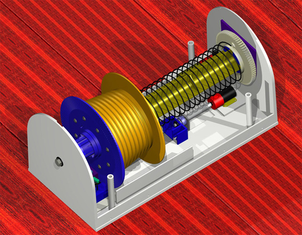 <b>Torsion Spring Counter Balance Mechanism</b><span><br /> Designed by <b><a href='/success-stories/high-styling-in-xenon-with-freestyle-systems-dryers/'>Blair Hopper</a></b> • Created in <a href='/3d-modeling/3d-modeling-xenon.html'>Xenon CAD & 3D Modeling Software</a></span>