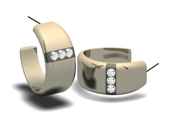 <b>Earrings</b><span><br /> Designed by <b>Greg Morgan</b> • Created in <a href='/3d-modeling/3d-modeling-cobalt.html'>Cobalt CAD & 3D Modeling Software</a></span>