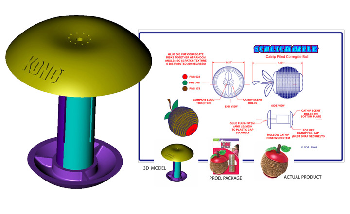 <b>ScratchApple Cat Toy</b><span><br /> Designed by <b><a href='/success-stories/a-doggone-good-idea/'>Steven Reiss</a></b> • Created in <a href='/3d-modeling/3d-modeling-xenon.html'>Xenon CAD & 3D Modeling Software</a></span>