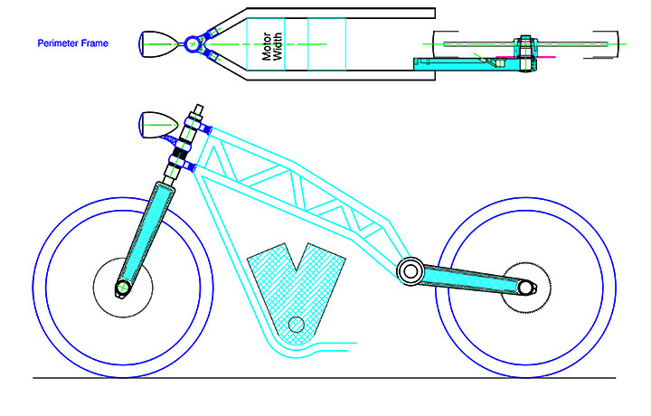 <b>Motorcycle Single-sided Swing-arm Suspension System</b><span><br /> Designed by <b><a href='/success-stories/success-is-no-shock-for-american-suspension/'>Vince Costa</a></b> • Created in <a href='/2d-3d-drafting/2d-3d-cad-graphite.html'>Graphite Precision CAD Software</a></span>