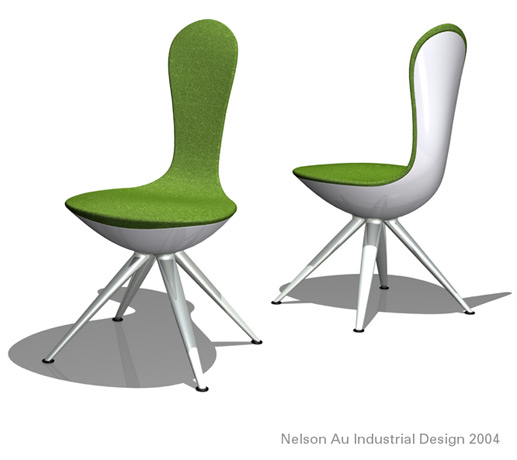 <b>Spoon Chair</b><span><br /> Designed by <b><a href='/success-stories/cobalt-helps-win-grand-prize/'>Nelson Au</a></b> • Created in <a href='/3d-modeling/3d-modeling-cobalt.html'>Cobalt CAD & 3D Modeling Software</a></span>