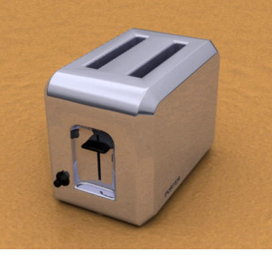 <b>Toaster</b><span><br /> Designed by <b>Reed Porter</b> • Created in Ashlar-Vellum CAD & 3D Modeling Software</span>
