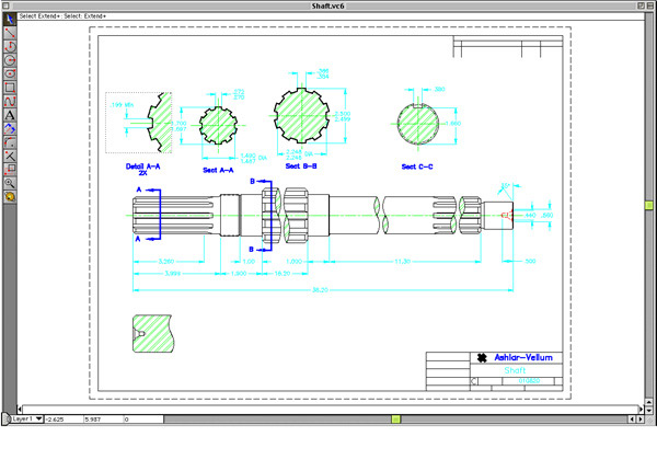 <b>Shaft</b><span><br /> Designed by <b>Ashlar-Vellum Staff Members</b> • Created in Ashlar-Vellum CAD & 3D Modeling Software</span>