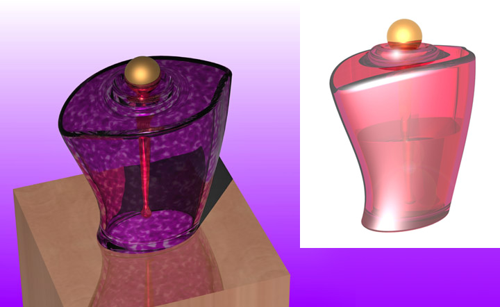 <b>Perfume Bottle</b><span><br /> Designed by <b>Marc Caloren</b> • Created in Ashlar-Vellum CAD & 3D Modeling Software</span>
