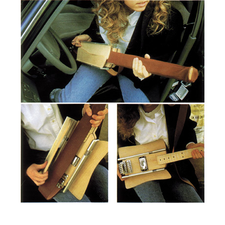 <b>Walkabout Portable Electric Guitar</b><span><br /> Designed by <b>John Edson, Rolf Faste</b> • Created in Ashlar-Vellum Software<br /><i>1994 ID Design Distinction Award Winner</i></span>